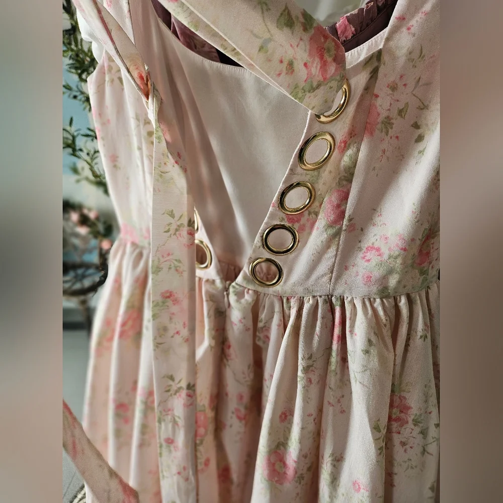 Maison Amory Take Me Out Dress Gown Floral Pink Maxi Dress Princess Small - Picture 3 of 6